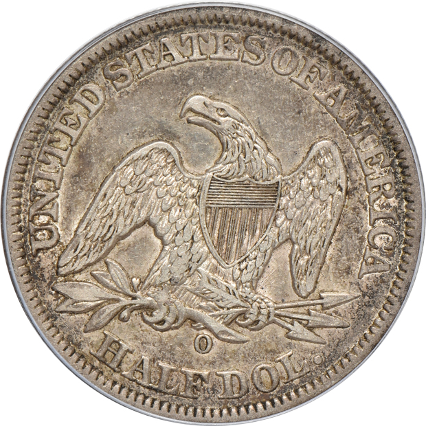 1858-O XF-45, 1877 XF-45, and 1877-S AU-58, all PCGS