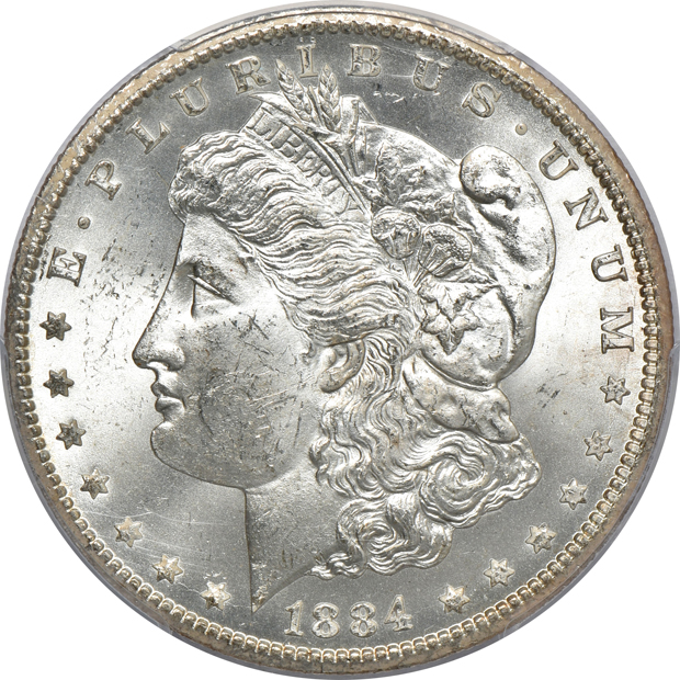 1884-CC PCGS MS-64, and an 1885-CC NGC MS-63