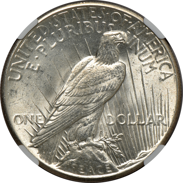 1921 Peace, High Relief UNC details/cleaned, and a 1928 UNC details/obverse scratched