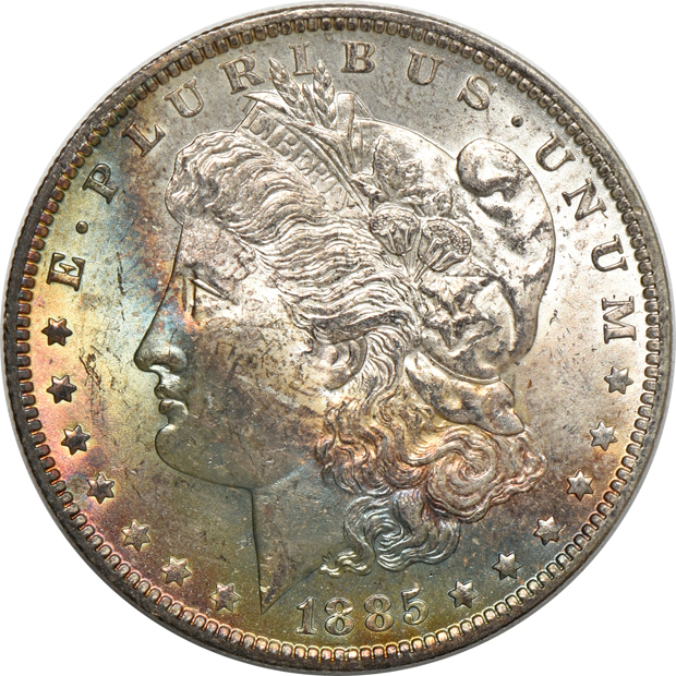 Fifteen Uncirculated Morgan silver dollars, raw