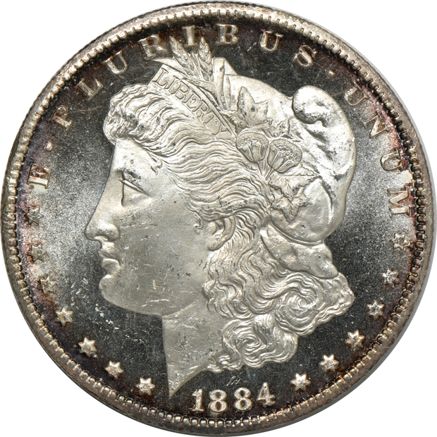Four Carson City struck Uncirculated Morgan silver dollars, raw