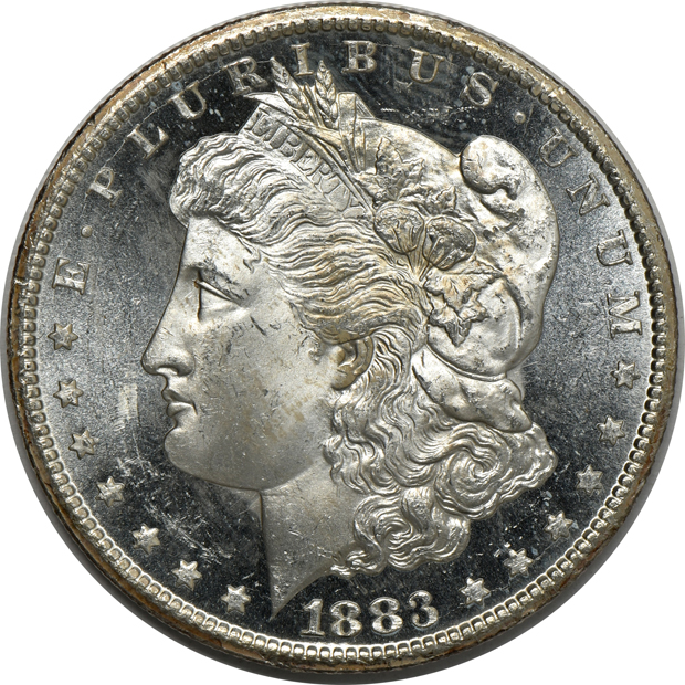 Four Carson City struck Uncirculated Morgan silver dollars, raw