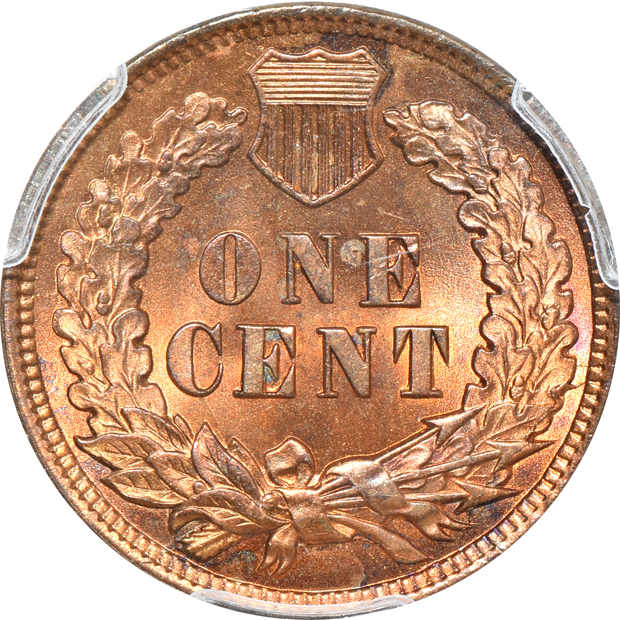 Four Uncirculated Indian Head cents certified by PCGS