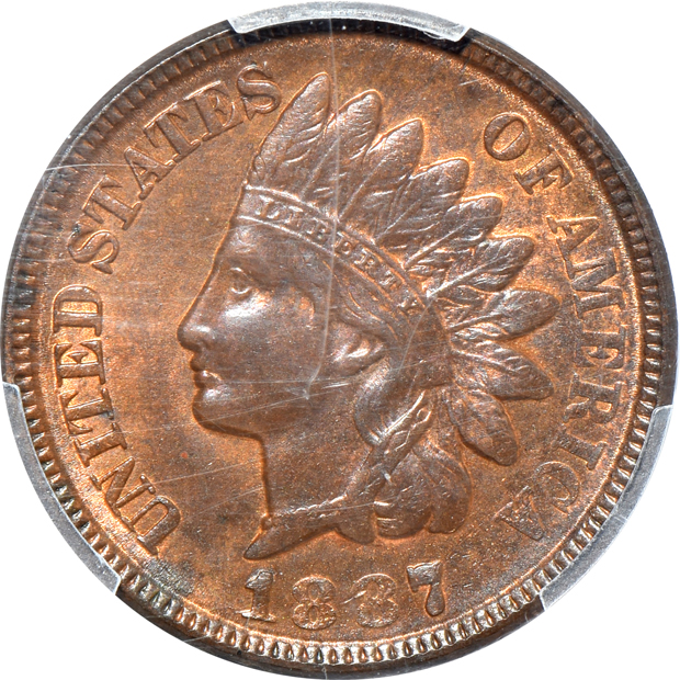 Four Uncirculated Indian Head cents certified by PCGS