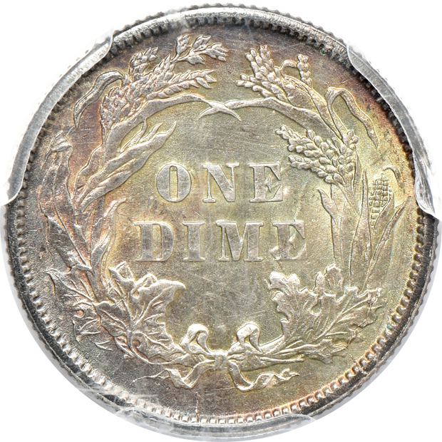 Four Seated Liberty dimes certified by PCGS