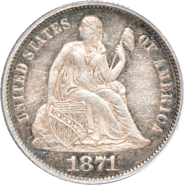 Four Seated Liberty dimes certified by PCGS