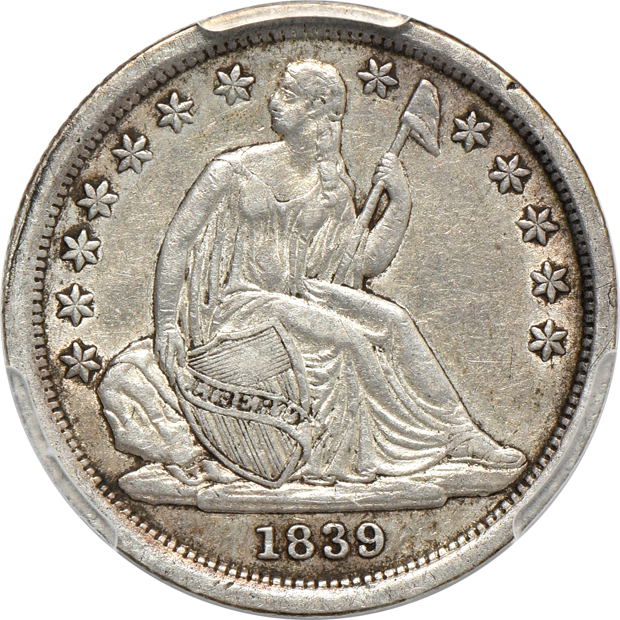 Four Seated Liberty dimes certified by PCGS
