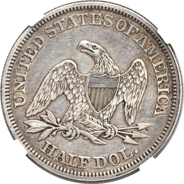 Four certified cleaned Seated Liberty half dollars