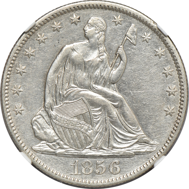 Four certified cleaned Seated Liberty half dollars