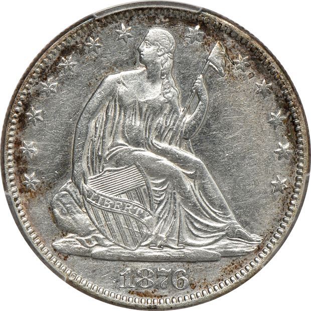 Six Seated Liberty half dollars, all PCGS XF details/cleaned