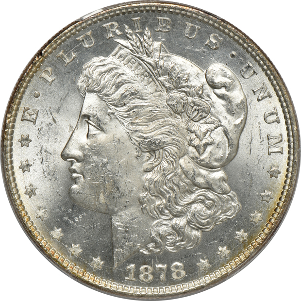 Five 1878 8 TF certified by PCGS