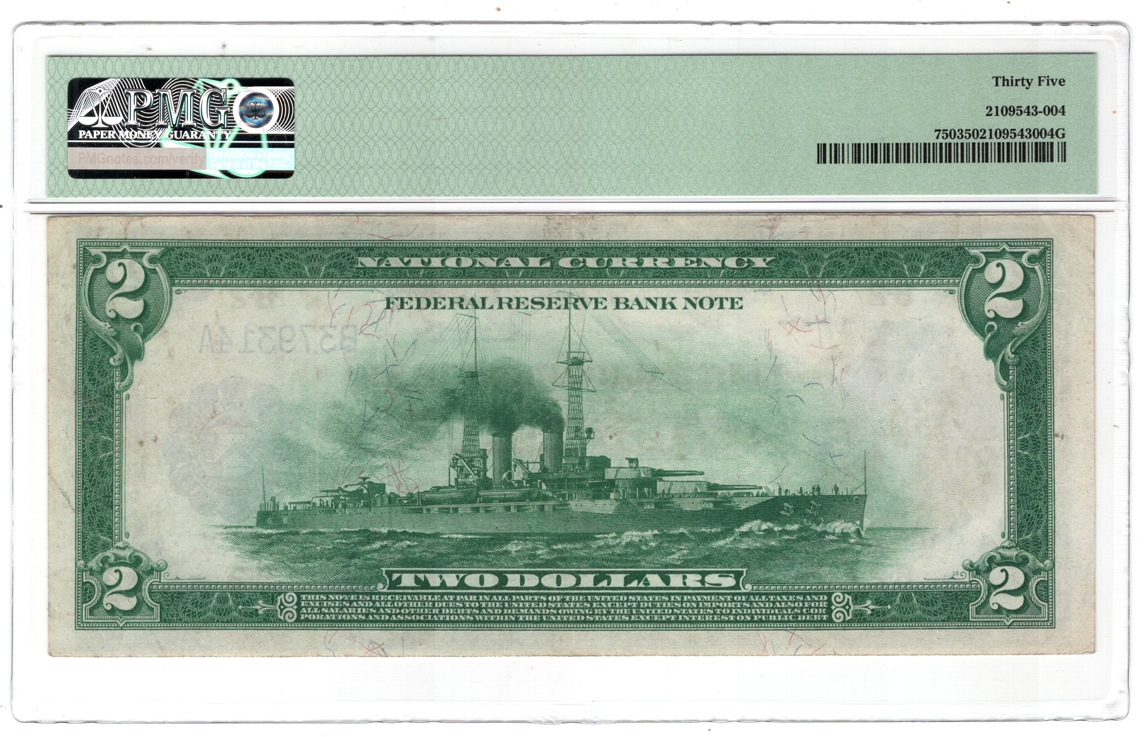 1918 $2 New York Battleship Fr# 750 - PMG VF-35