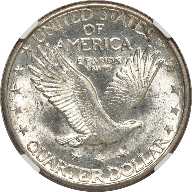Five certified Standing Liberty quarters