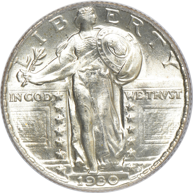 Five certified Standing Liberty quarters