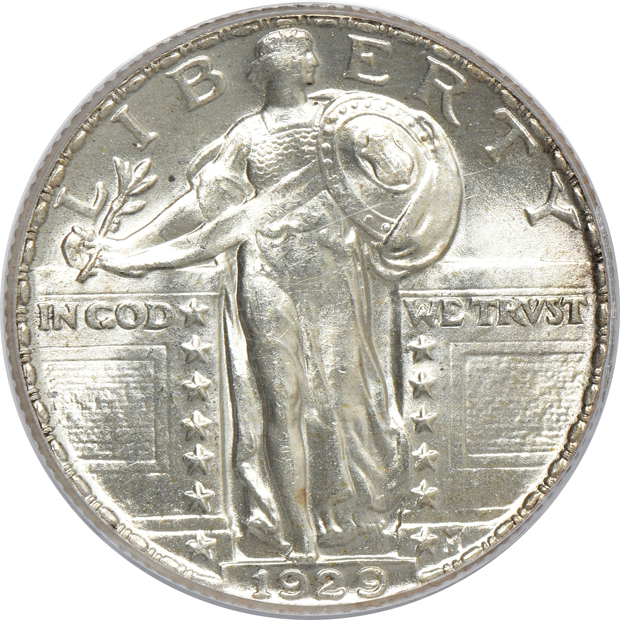 Five certified Standing Liberty quarters