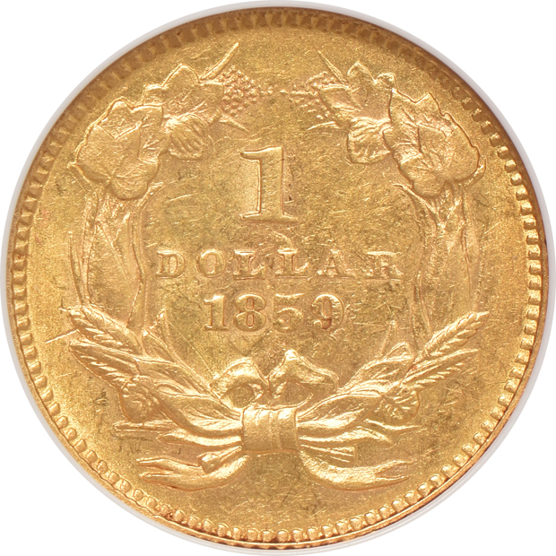 Four AU gold dollars certified by NGC