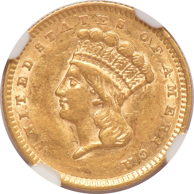Four AU gold dollars certified by NGC