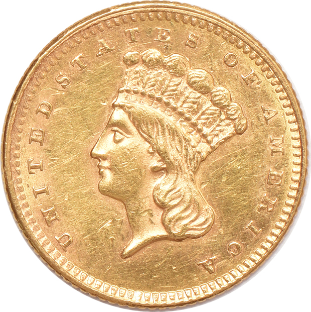 Six gold dollars