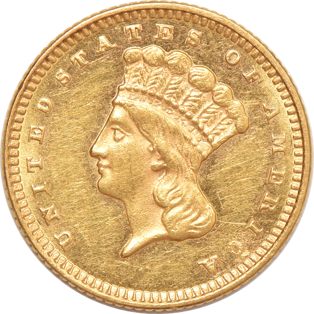 Six gold dollars