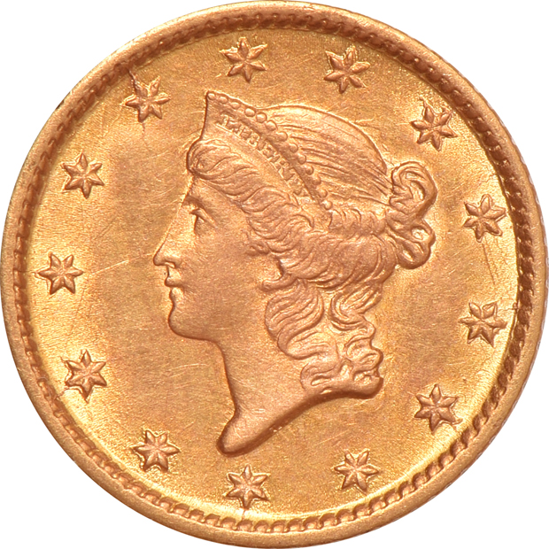 Six gold dollars