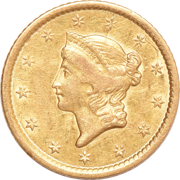 Six gold dollars