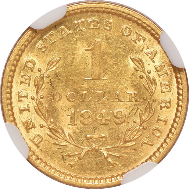 1849 Open Wreath MS-61, and an 1849 Closed Wreath AU-55, both NGC