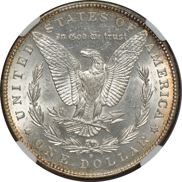 1881-S MS-64, 1882-S MS-65, and an 1898-S AU-58, all NGC