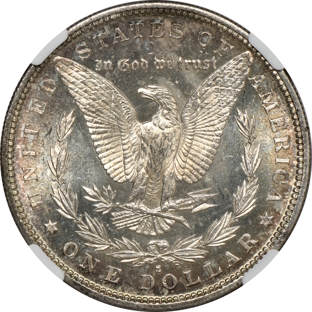 1881-S MS-64, 1882-S MS-65, and an 1898-S AU-58, all NGC