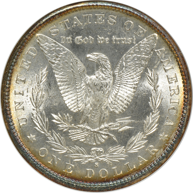 1881-S MS-64, 1882-S MS-65, and an 1898-S AU-58, all NGC