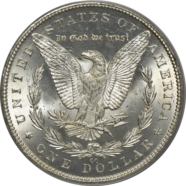 1883-CC and 1884-CC, both PCGS MS-65 (green label)