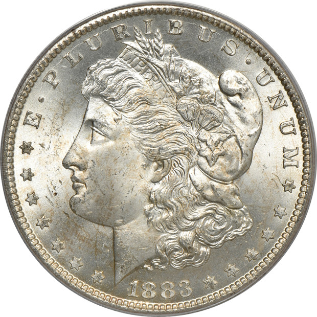 1883-CC and 1884-CC, both PCGS MS-65 (green label)