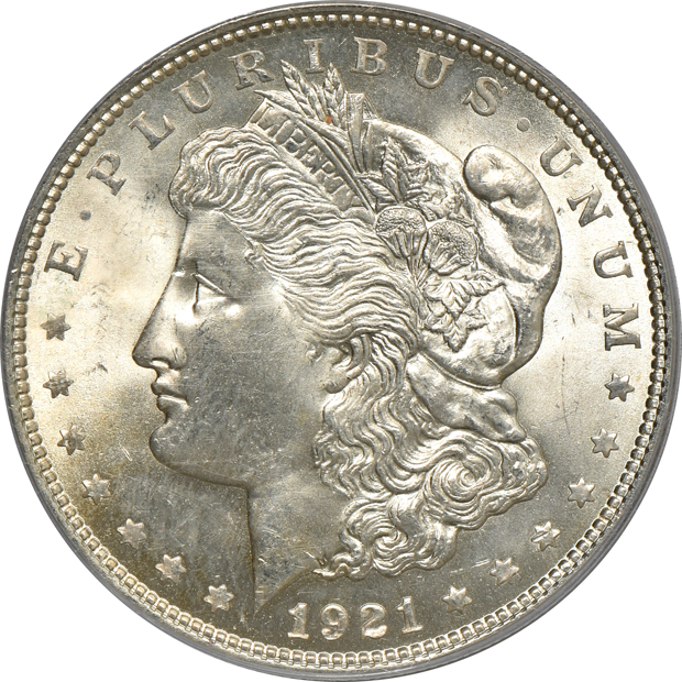 1921 and 1921-D Morgan, both PCGS MS-65 (green label)