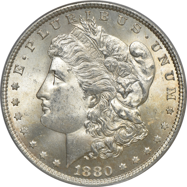 1880 and 1881, both PCGS MS-65 (green label)
