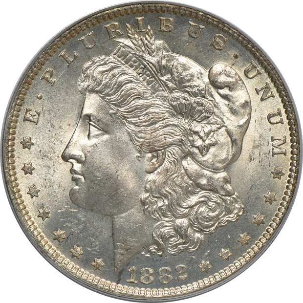 1882-O MS-65, and an 1885 MS-65PL, both PCGS (green label)