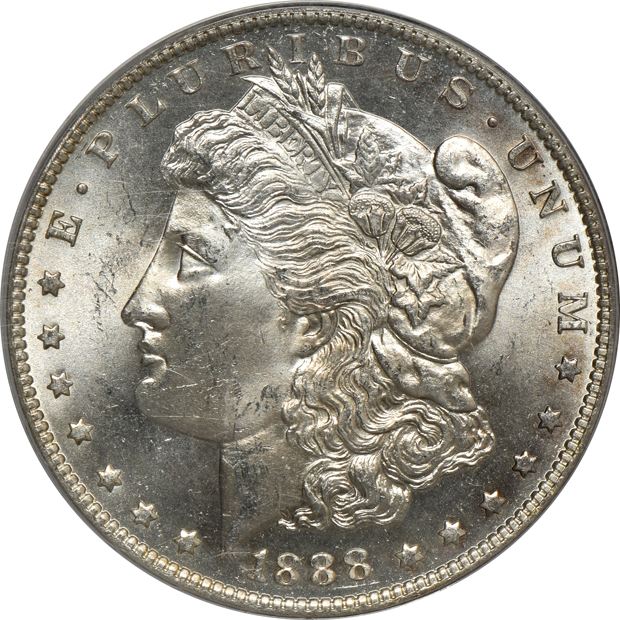 1888-O, 1898-O, and 1899-O, all PCGS MS-65 (green label)