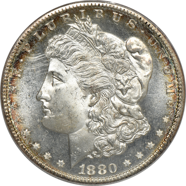 Two 1880-S and an 1881-S, all PCGS MS-65 (green label)
