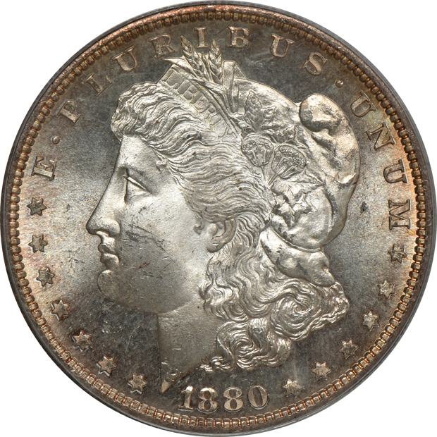 Two 1880-S and an 1881-S, all PCGS MS-65 (green label)