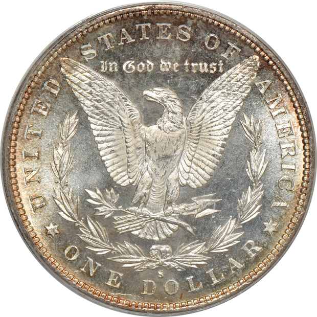 Two 1880-S and an 1881-S, all PCGS MS-65 (green label)