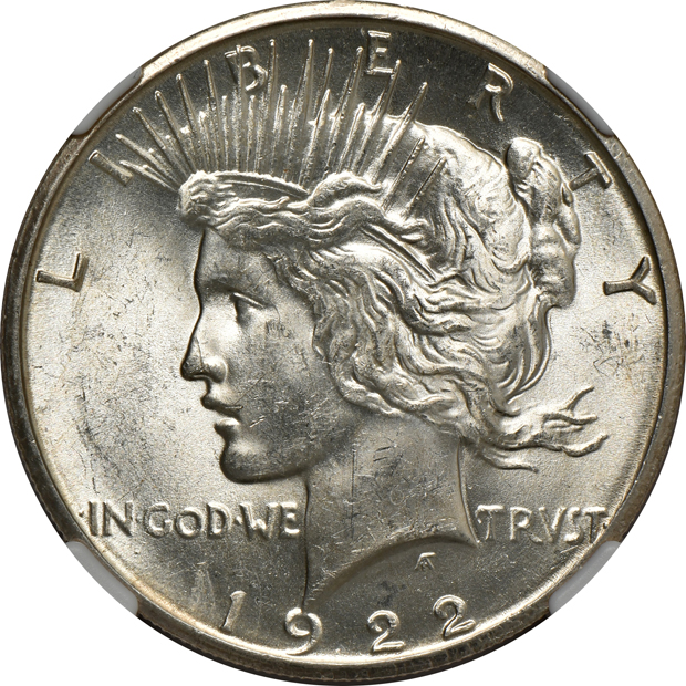 1922-S MS-62, 1923-S MS-63, and a 1927 MS-64, all NGC