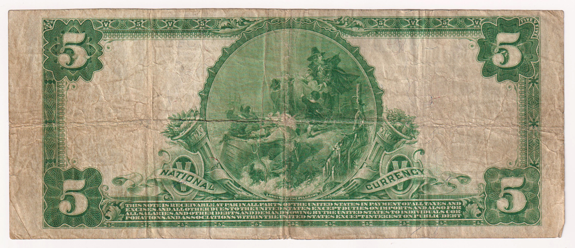 1902 $5 Blue Seal - McLeansboro, IL Charter #9408 - F/pinholes