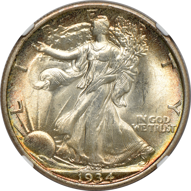 1917 MS-64, 1934 MS-63, and a 1936-D MS-64 CAC, all NGC