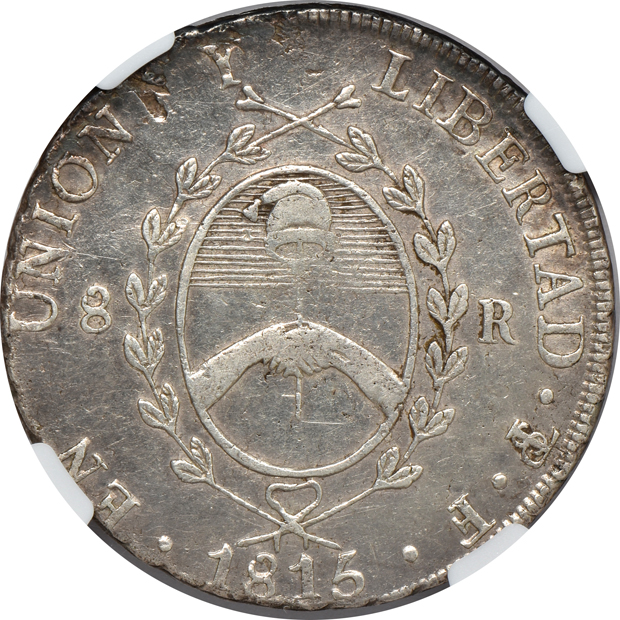 Argentina - 1815-PTS F 8 reales - NGC XF/cleaned