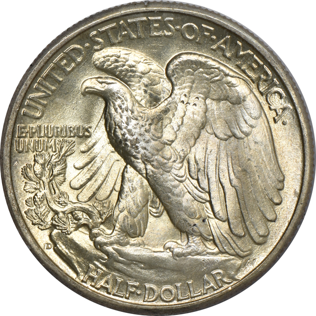 1942 Mercury dime MS-66, and a 1946-D Walking Liberty half-dollar MS-65, both PCGS (rattler) GOLD CAC