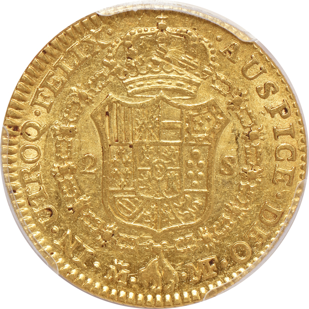Spain - 1794-M 2 escudos - Calico-1282 PCGS AU-55