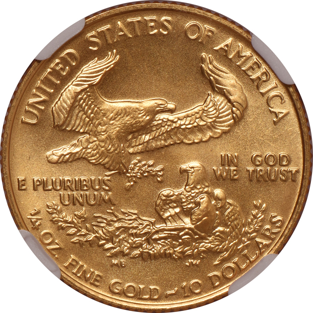 1988 $10 1/4oz Gold American Eagle NGC MS-70