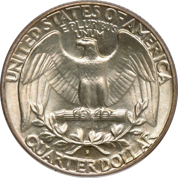 Four Washington quarters, all PCGS MS-66 CAC