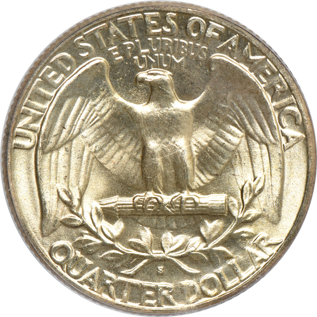 Four Washington quarters, all PCGS MS-66 CAC