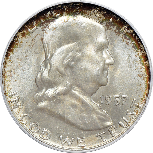 Four Franklin half-dollars, all PCGS FBL CAC
