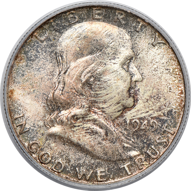 Four Franklin half-dollars, all PCGS FBL CAC