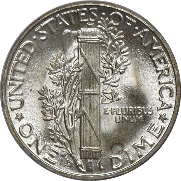 Six Mercury dimes, all PCGS MS-66FB CAC